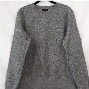 Theory Grey Terry Crewneck Sweater, S/P